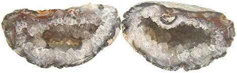 Black Friday Cyber Monday Sale 1Pair Agate/ Quartz Druzy Geodes Mineral Specimen Rock Education Display Specimen for Rockhounds Over 2-3/4" G02