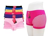Womens 6-Pack Seamless Boy Short Underwear with Mesh Pattern