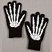 Black Unisex Gloves with Skeleton Hand Print
