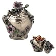 Camelia Decorated Jar - Cold Cast Resin - 4'' Height