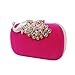 BMC Womens Elegant Rhinestone Peacock Clasp Velvet Cocktail Evening Handbag