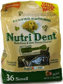 Nylabone Nutri Dent Edible Dental Chews (36 SMALL / 17.7oz)
