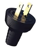 Leviton 000-48642-000 Plug Round Vinyl 15 Amp, Black
