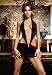  : Slinky Halter Cut Out Mini Dress Sexy Lingerie Intimate Apparel with Rhinestone Brooch