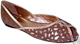 Rafe Jovovich Women's Flat Peep Toe Ballerina Brown (6.5, Brown)