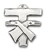 Sterling Silver Franciscan Cross Pendant with Stainless Silver Heavy Curb Chain 24 inch