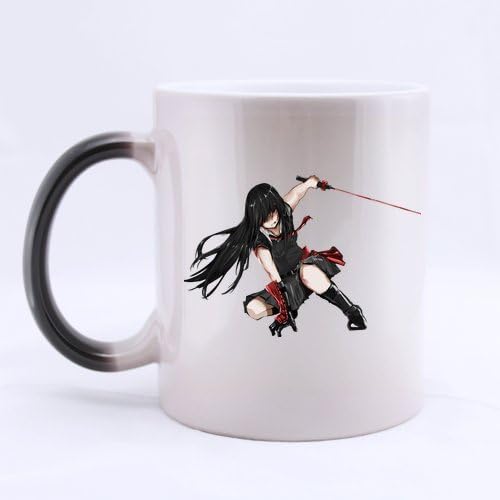 Japan Anime Akame ga KILL Girl With Sword Custom Morphing Coffee Mug Tea Cup 11 OZ Office Home Cup (Printed on two sides)