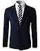 H2H Mens Casual Slim Fit Blazers One Button of Mandarin Collar Ponte Fabric