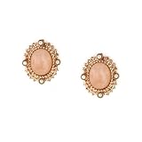 1928 Boutique Rose Gold-Tone & Pink Quartz Button Earrings