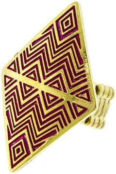 TRENDY FASHION JEWELRY KLINGON SHIELD STATEMENT RING BY FASHION DESTINATION | (Red)