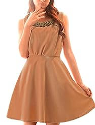 Scoop Neck Beaded Stretchy Elasticized   Waistline Polyester Sleeveless Prom Dress/Mini Dress 
