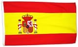 Fahne Flagge Spanien mit Wappen 90 x 150 cm - 
