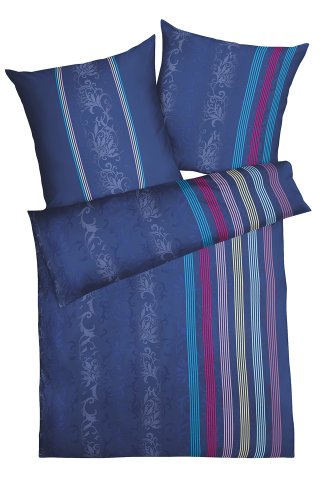 Kaeppel G-102316-01D3-VAKN Bettw&auml;sche Celestine blau, Qualit&auml;t Satin, Gr&ouml;&szlig;e 1x 80/80 + 155/220 cm