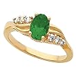 14K Yellow Gold Chrome Tourmaline and Diamond Ring