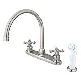 UPC 663370000102 product image for Kingston Brass KB728AX Victorian Gooseneck Kitchen Faucet with Cross Handle and  | upcitemdb.com