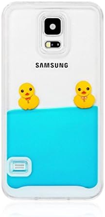 SHANGFENG Iphone 5C 3D case Creative Design Flowing Liquid Case,Fish Tank Liquid Aquarium Swimming Novelty Hard Plastic Transparent Clear Back Protective Case Cover For iPhone 5C (Light Blue Ducks)