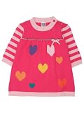 Knitted hearts dress Bright Pink 6/9 MNTHS