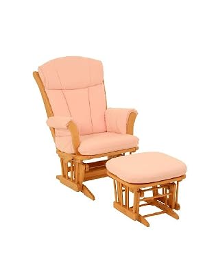 Dutailier BabyGlide Penny Glider Rocker Chair - Beech & Pale Pink
