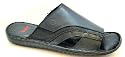 Ikon Mens Perth Black Easy Slip On Leather Upper Casual Sandals