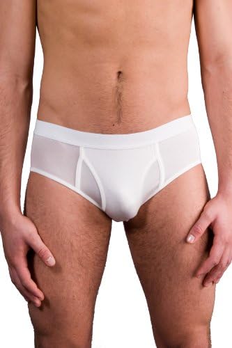 Mens Brief - 100% Silk - White