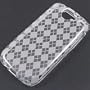 Premium Flexi Crystal Plastic Skin Snap-on Case for Google Nexus One 1 - Clear Diamond Checkers Plaid Print