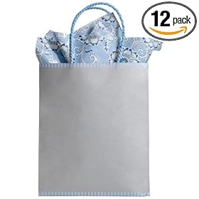 The Gift Wrap Company Wedding Bells Two-tone Kraft Tote Gift Bag (Pack of 12)