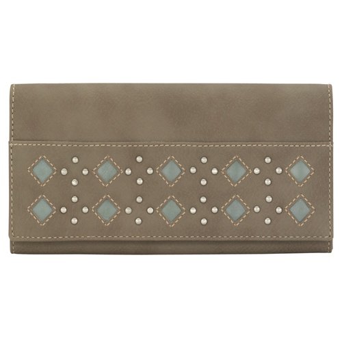 Faux Leather Wallet - Ladies - Taupe - Taos - Bandana