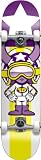 Speed Demon Stars and Stripes Mid Complete Skateboard (Purple/Gold, 7.3-Inch)