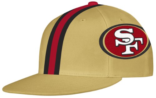 NFL Men's San Francisco 49ers End Zone Flat Visor Flex Hat - Tw79Z (Old Gold, Large/X-Large)
