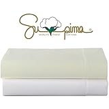 Vivendi 600 Thread Count Supima Cotton Queen 4 Piece Sheet Set Ivory