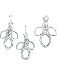 Sterling Silver Cubic Zirconia Earring and Pendant Set