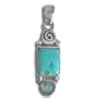 Sterling Silver Turquoise and Swiss Blue Topaz Pendant by Sajen