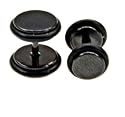 SURGICAL STEEL FAKE PLUG WITH ANODIZED BLACK 4g/5.0mm - Sold As A Pair