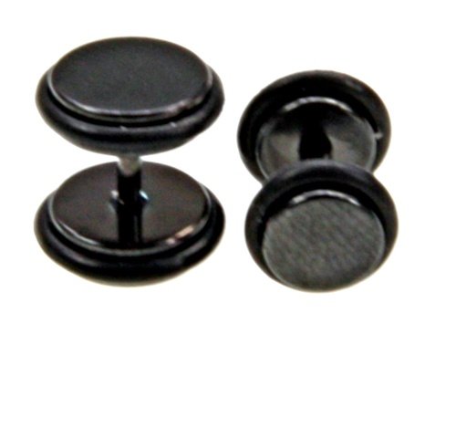 Childrens Toyshop  Jewelry : SURGICAL STEEL FAKE PLUG WITH ANODIZED BLACK 4g/5.0mm - Sold Individually