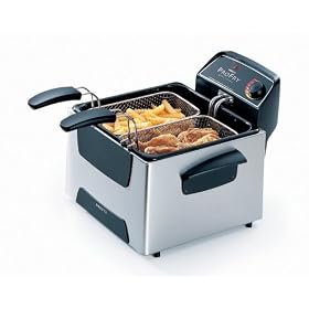 Presto 05466 ProFry Stainless-Steel Dual-Basket Immersion-Element 12-Cup Deep Fryer