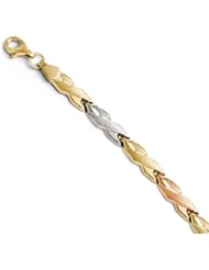Leslies 10K w/ Rose & White Rhodium Bracelet Length 7"