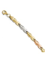 10k Tri color gold Leslies with Rose & White Bracelet