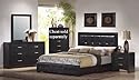 Furniture online: 4pc King Size Bedroom Set in Black Finish