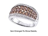 Nice 14k. Gold Genuine 1.50 ct.Cognac and White Diamond Ring