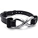 KONOV Mens Womens Leather Stainless Steel Bracelet, Love Infinity Charm Bangle, Black Silver