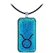 TAURUS Zodiac - Dichroic Glass Pendant Charm with .925 bail