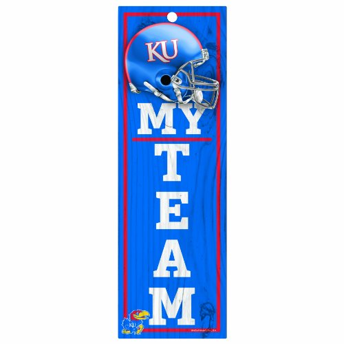 NCAA Kansas Jayhawks 4-by-13 Wood My Team Sign