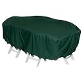 Two Dogs Oval Table and Chair Cover Set - Hunter Green (92")