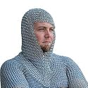 Chain Mail Coif Medieval Knight Armor 8mm Butted Rings