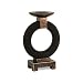 14 Asian Fusion Espresso Brown Caviar Ring Pillar Candle Holder on Footed Base