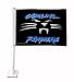 Panthers Whisker/Word Black Car Flag