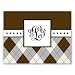 Argyle Stampable Notecards in Brown - Set of 10 by PSA Essentials
