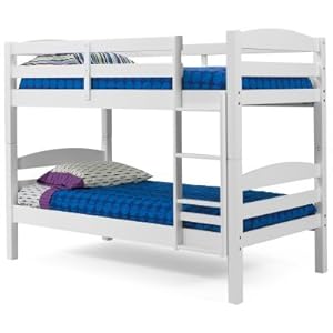 Woodcrest Hammond Bright White Twin over Twin Bunk Bed-2 Free Mattresses! - WCM418