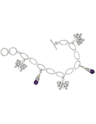 Greg Anthony Bali 18K & Silver Amethyst Adj. to 8 in. Bracelet