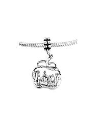 Sterling Silver New York Big Apple Skyline Dangle Bead Charm